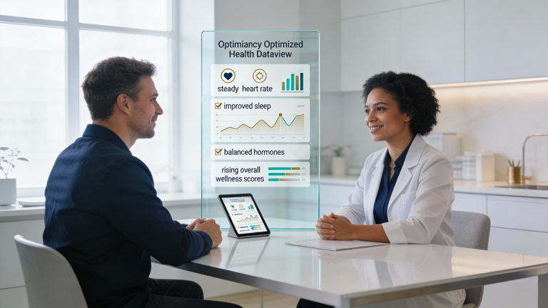 Patient in doctors office for optimized health