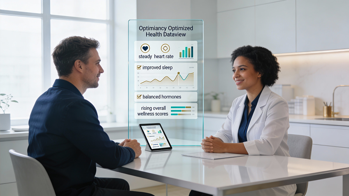 Patient in doctors office for optimized health