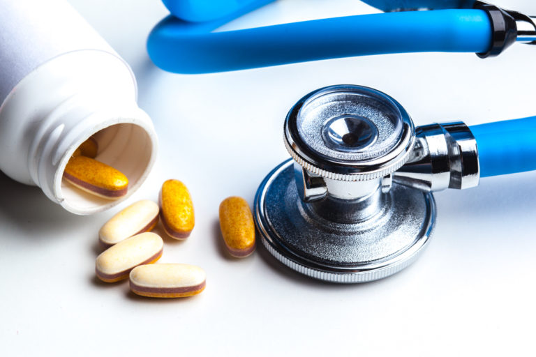 Stethoscope and medication