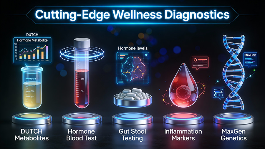 Digital graphic of wellness testing methods